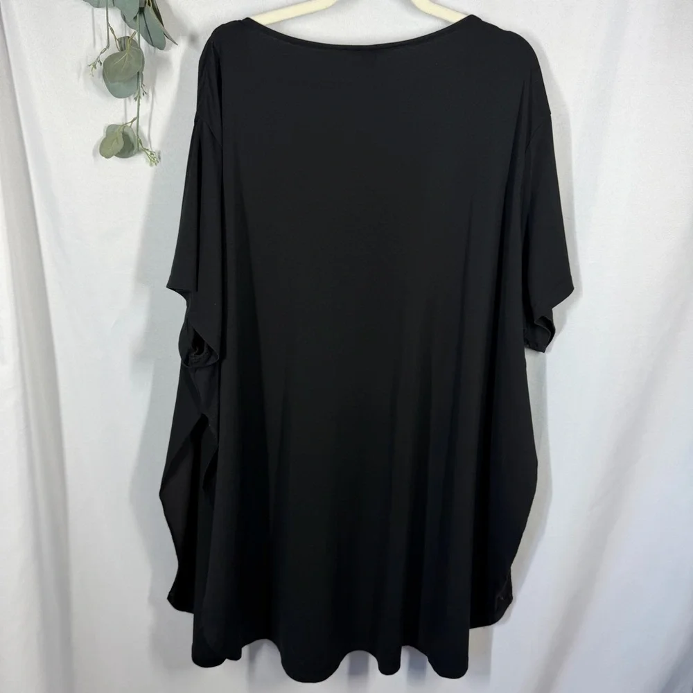 H&M | Short Sleeve V Neck Black Slits On Sides Women's Size 4X - Picture 6 of 8